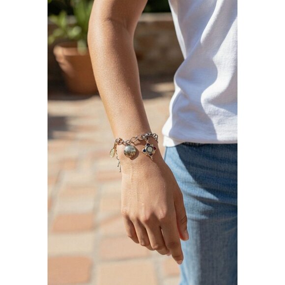 Vintage 1950s–1970s Charm Bracelet – Danecraft 12kt GF, Sterling Tennis Racket, - Picture 1 of 12